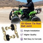 HIAORS 10-10mm Left Right Hand Tie Rod Ball Joint for TaoTao Coolster 125cc 110cc 50cc 70cc 90cc Baja Sunl NST Kazuma Roketa Chinese Kids ATV Quad 4 Wheeler Loncin Lifan Buyang lcebear Go Kart Parts