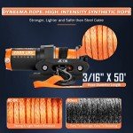 12V 2000-lb ATV/UTV Electric Winch with Rope