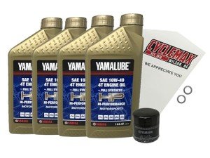 Cyclemax 10W-40 Synthetic Oil Change Kit for Yamaha