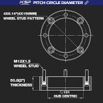 KSP 2" ATV Wheel Spacers for Polaris RZR/Ranger