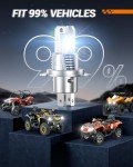 SEALIGHT H4 Bulb, 1:1 Real Size 36000LM 9003/HB2 Fog Light Bulbs, 700% Super Bright 6500K Cool White with Fan, Fog Lights Bulb for Car Powersports ATV/UTV, Pack of 2 (S3 Series)