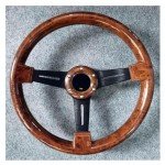 14" Classic Wood Grain Steering Wheel with Horn Button