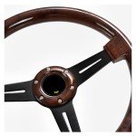 14" Classic Wood Grain Steering Wheel with Horn Button