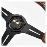 14" Classic Wood Grain Steering Wheel with Horn Button