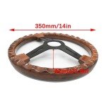 14" Classic Wood Grain Steering Wheel with Horn Button