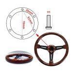 14" Classic Wood Grain Steering Wheel with Horn Button