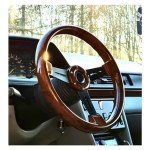 14" Classic Wood Grain Steering Wheel with Horn Button