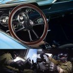 14" Universal Wooden Racing Steering Wheel - Black