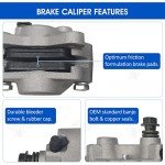 M MATI Front Left Right & Rear Brake Calipers for Arctic Cat ATV 250 300 375 400 454 500 with Pads 0402-011 0402-010 0402-011