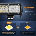 Nilight 72W 12-Inch LED Light Bar - Spot Flood