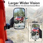Adjustable UTV Side Mirrors for Roll Bars (Pair)