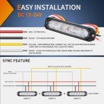 Nilight 4-Pack Green White Emergency Strobe Lights
