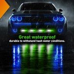 Nilight 4-Pack Green White Emergency Strobe Lights