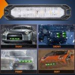 Nilight 4-Pack Green White Emergency Strobe Lights