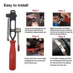 CV Joint Banding Tool with Cutter, Ear Clamp Pliers with 8pcs Single Ear CV Boot Clamps Tool Kit, Ear Boot Tie Pliers, Car Band Tool Kit, Hose Axle Plier CV Clamp Tool for Auto ATV UTV