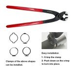 CV Joint Banding Tool with Cutter, Ear Clamp Pliers with 8pcs Single Ear CV Boot Clamps Tool Kit, Ear Boot Tie Pliers, Car Band Tool Kit, Hose Axle Plier CV Clamp Tool for Auto ATV UTV