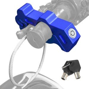 Heavy Duty Motorcycle Helmet Anti-Theft Lock (Blue)