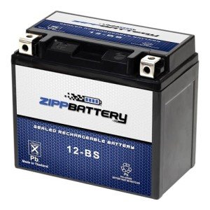 Zipp Battery YTX12-BS Rechargeable Motorcycle and ATV Battery - Sealed AGM - Maintenance Free - Replacement for Honda, Kawasaki, Suzuki, Yamaha