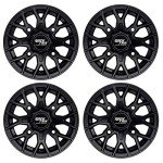 RockTrix 14" Matte Black ATV Wheel Rims Set