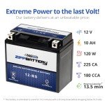 Zipp Battery YTX12-BS Rechargeable Motorcycle and ATV Battery - Sealed AGM - Maintenance Free - Replacement for Honda, Kawasaki, Suzuki, Yamaha