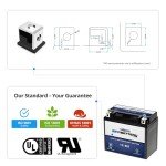 Zipp Battery YTX12-BS Rechargeable Motorcycle and ATV Battery - Sealed AGM - Maintenance Free - Replacement for Honda, Kawasaki, Suzuki, Yamaha