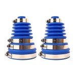 Generic CV Joint Boot Kit 5 inch Height, Universal Automotive Silicone Constant Velocity CV Joint Boot 125-130mm Height, 2 Boots with 8 pc Stainless steel clamps, Blue, Pack of 2