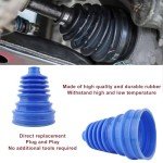 Generic CV Joint Boot Kit 5 inch Height, Universal Automotive Silicone Constant Velocity CV Joint Boot 125-130mm Height, 2 Boots with 8 pc Stainless steel clamps, Blue, Pack of 2