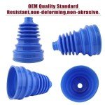 Generic CV Joint Boot Kit 5 inch Height, Universal Automotive Silicone Constant Velocity CV Joint Boot 125-130mm Height, 2 Boots with 8 pc Stainless steel clamps, Blue, Pack of 2