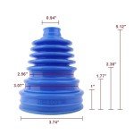 Generic CV Joint Boot Kit 5 inch Height, Universal Automotive Silicone Constant Velocity CV Joint Boot 125-130mm Height, 2 Boots with 8 pc Stainless steel clamps, Blue, Pack of 2