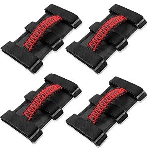 Jeep Wrangler Roll Bar Grab Handles (Red, 4PCS)