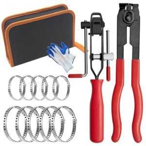 ZYLJHZ CV Boot Banding Tool - ATV CV Joint Axle Boot Clamp Pliers Tool, CV Axle Boot Clamp Kit With 10psc Crimp Bands - Ear Type Extension For Most Cars