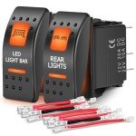 Nilight 2 Pack Orange Backlit Toggle Switches