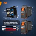 Nilight 2 Pack Orange Backlit Toggle Switches