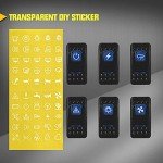 DaierTek 20A 12V Waterproof Rocker Switch Set