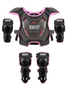 Kids' Motocross Chest Protector and Armor Set (Pink)