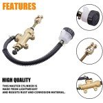 MWMNUN Universal Rear Brake Master Cylinder Compatible with 70cc 90cc 110cc 125cc ATV/Chinese Dirt Bike/Yerf Dog 150cc Arctic Cat 700 EFI 2006 Roketa Taotao Yard Card 150cc Go Karts(GOLD)