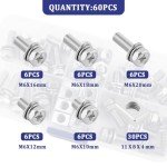 60PCS Stainless Steel Battery Terminal Bolt Kit