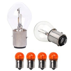 Minho 6Pcs Motorcycle Scooter Bulbs Set Kits Head Light Bulbs Tail Light Bulbs Turn Signal Light Bulbs Fit for Chinese Scooter Moped Taotao Jonway Roketa