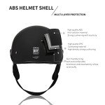 Matte Black Half Helmet with Sun Visor