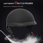 Matte Black Half Helmet with Sun Visor