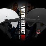 Matte Black Half Helmet with Sun Visor