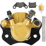 FVRITO Brake Caliper and Pads for 110cc 125cc 150cc 200cc 250cc 196cc 6.5HP Coleman kt196 yerf dog gx150 Kandi Baja RTK200 Go Kart Dune Buggy Taotao Roketa Sunl Kazuma Chinese ATV Quad Golden