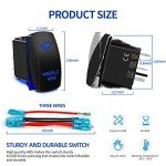 Blue LED 5-Pin Toggle Switch with Jumper Wires