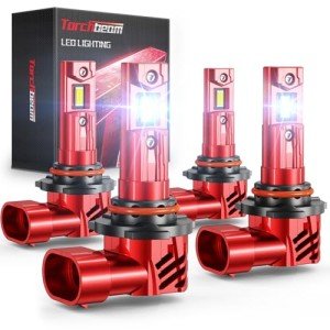 Torchbeam HB3/HB4 Bulbs Combo, 9005/HB3 9006/HB4 Fog Light for ATVS, Fog Powersports Bulbs 50000HRS Lifespan, Pack of 2