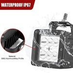 3 inch 18W LED Spot Light Cubes w/Rocker Switch Wiring Kit & Rear Roof Pillar Backup Light Bar Mounting Brackets Compatible with Polaris Ranger Full Size 2013-Up