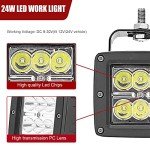 3 inch 18W LED Spot Light Cubes w/Rocker Switch Wiring Kit & Rear Roof Pillar Backup Light Bar Mounting Brackets Compatible with Polaris Ranger Full Size 2013-Up