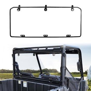 CPOWACE Rear Windshield Compatible with Polaris Ranger Midsize 570/ 570 Crew/ EV 2015-2024/ Ranger Midsize 500/ ETX 2017-2024 Accessories Hard Coated Clear Tough UTV Rear Full Windshield