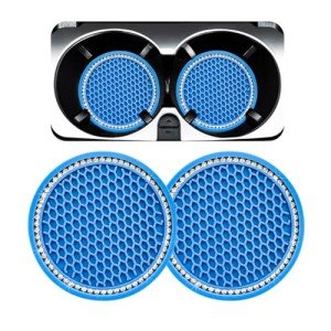 Bling Cup Coasters Set for Cars, Light Blue