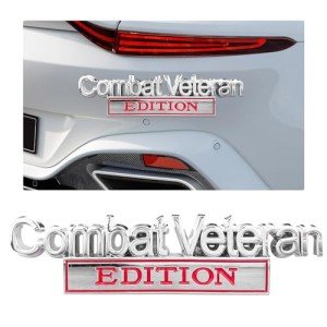 Combat Veteran 3D Metal Fender Emblem Badge