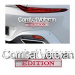 Combat Veteran 3D Metal Fender Emblem Badge